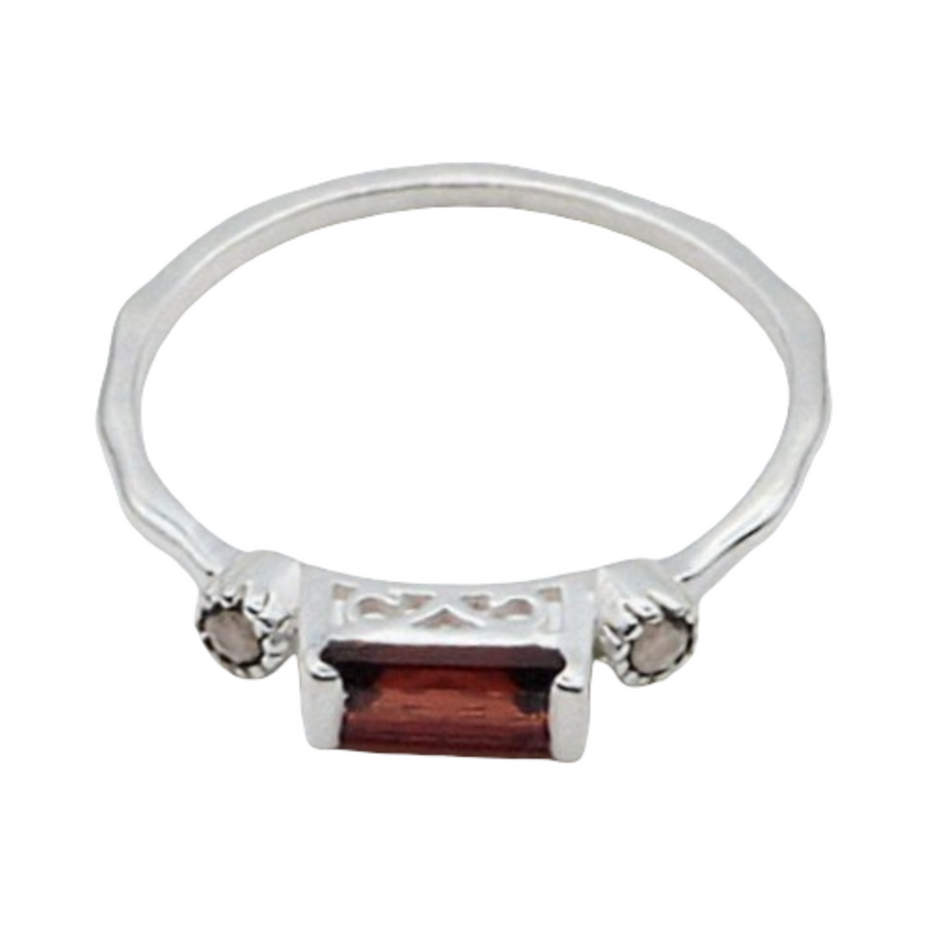 Ring - 925 Sterling Silver - Rectangle Shape
