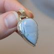 Moon Line Pendant | Pear-Shaped Blue Opal in Sterling Silver