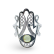 Ring - 925 Sterling Silver - Fatima Hand with Gemstone