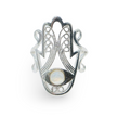 Ring - 925 Sterling Silver - Fatima Hand with Gemstone