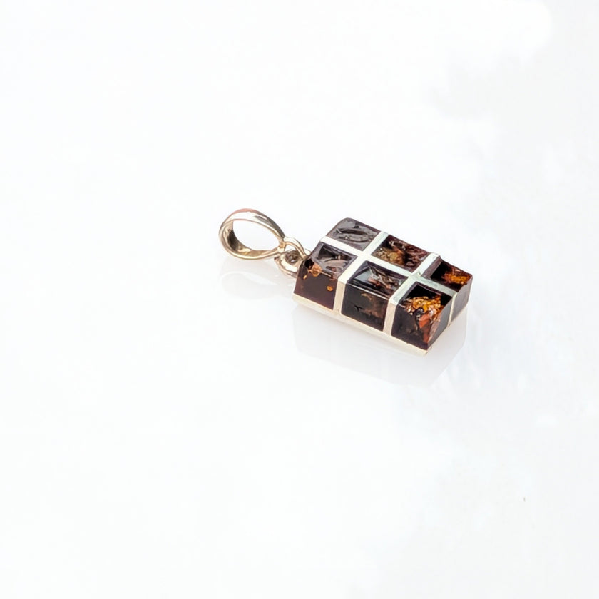 Golden Axis Pendant | Sterling Silver Baltic Amber | Tears of the Sun