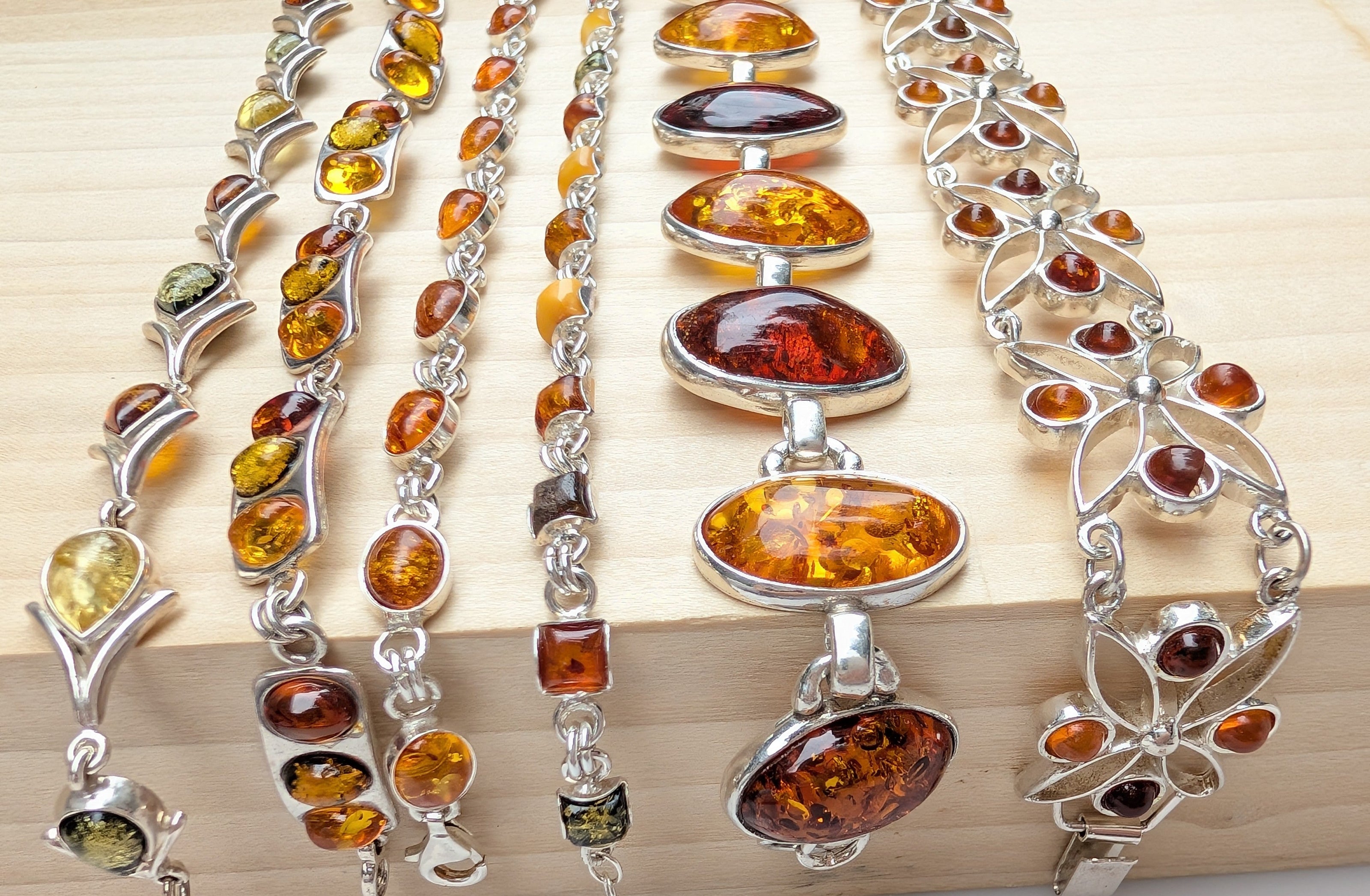 Solar Ascend Bracelet | Sterling Silver Baltic Amber Bracelet | Tears of the Sun
