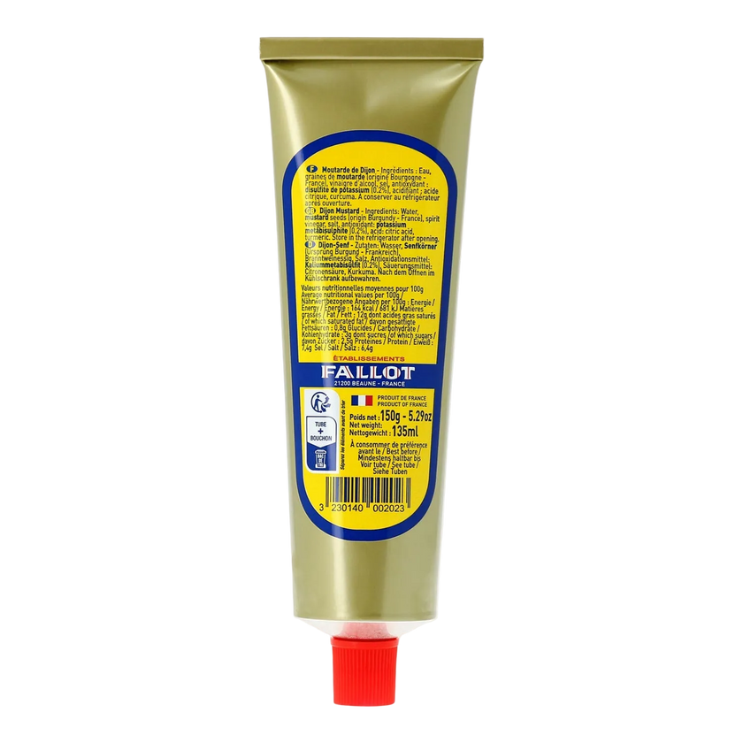 Edmond fallot-Moutarde de Dijon véritable en tube 150 gr (Mustard Tube 5.29oz)