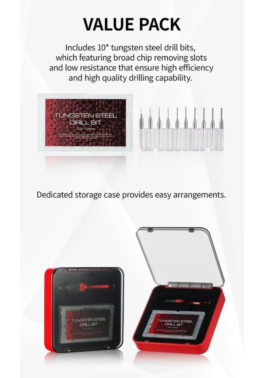 DSPIAE AT-SHD Precision Aluminum Alloy Hand Drill Set with 10 Tungsten Heads