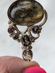 Labradorite & Smoky Quartz Pendant — One-of-a-Kind Sterling Silver Statement