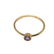Ring - 925 Sterling Silver - Gold-Plated (1 micron) - Rond Gemstone
