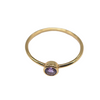 Ring - 925 Sterling Silver - Gold-Plated (1 micron) - Rond Gemstone