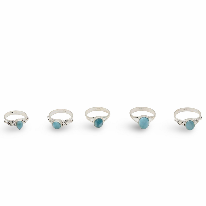 Ring - 925 Sterling Silver - Larimar