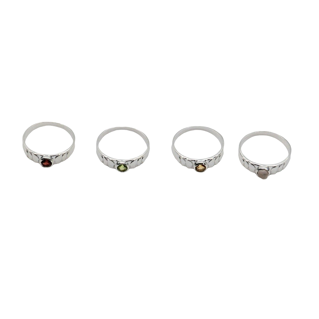 Ring - 925 Sterling Silver - Rond Gemstone