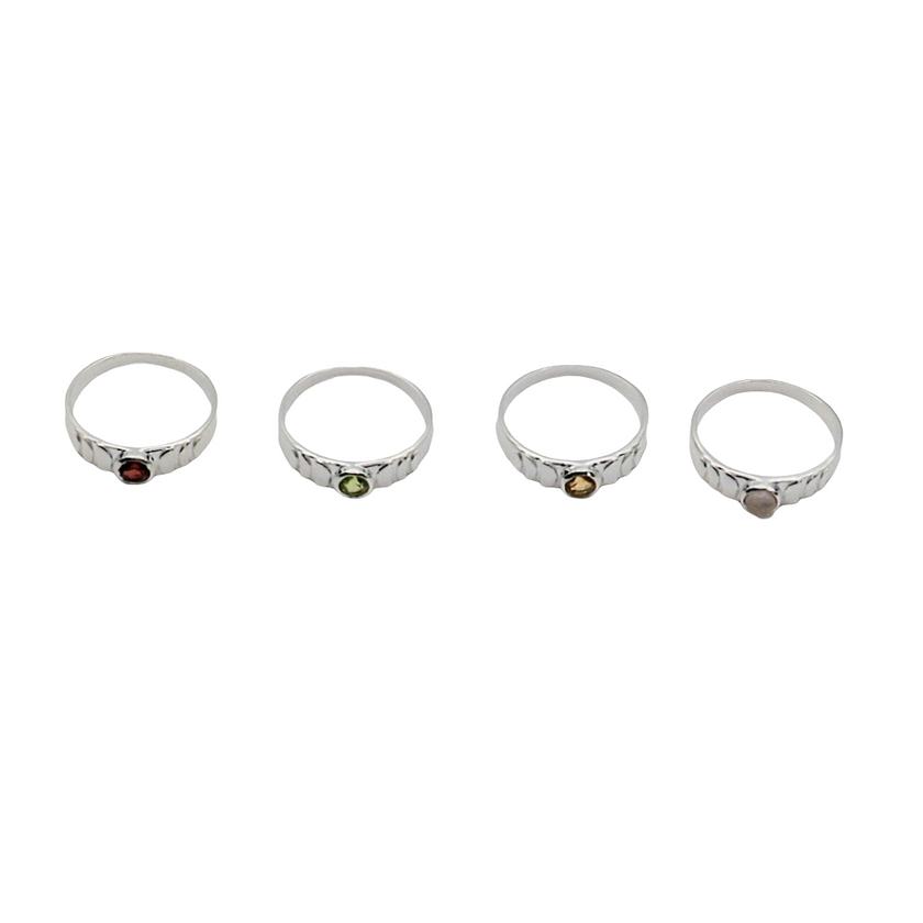 Ring - 925 Sterling Silver - Rond Gemstone