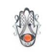 Ring - 925 Sterling Silver - Fatima Hand with Gemstone