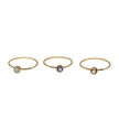 Ring - 925 Sterling Silver - Gold-Plated (1 micron) - Rond Gemstone