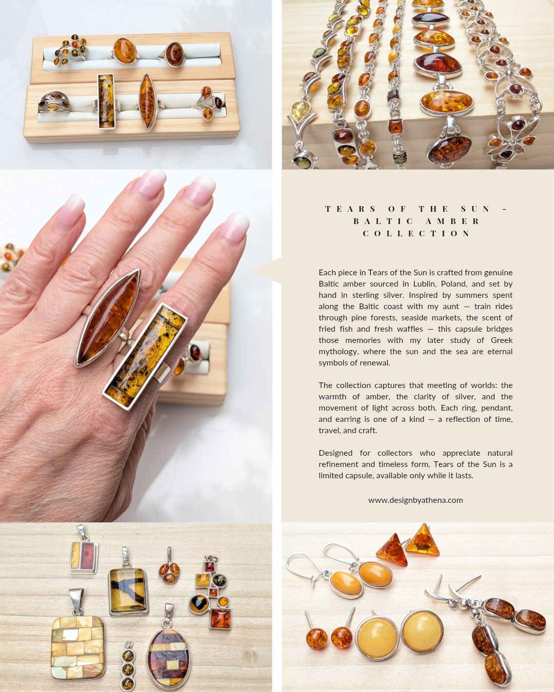 Solar Ascend Bracelet | Sterling Silver Baltic Amber Bracelet | Tears of the Sun