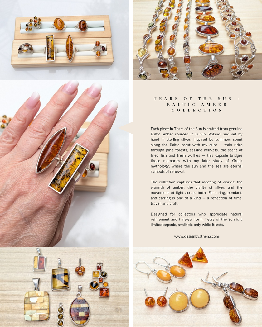 Solar Ascend Bracelet | Sterling Silver Baltic Amber Bracelet | Tears of the Sun