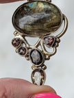 Labradorite & Smoky Quartz Pendant — One-of-a-Kind Sterling Silver Statement
