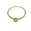 Ring - 925 Sterling Silver - Gold-Plated (1 micron) - Rond Gemstone