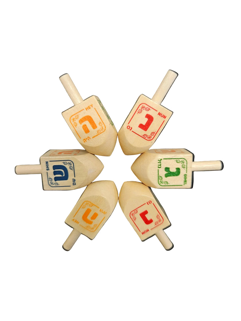 Dreidel - Wooden, Small Hebrew Letters
