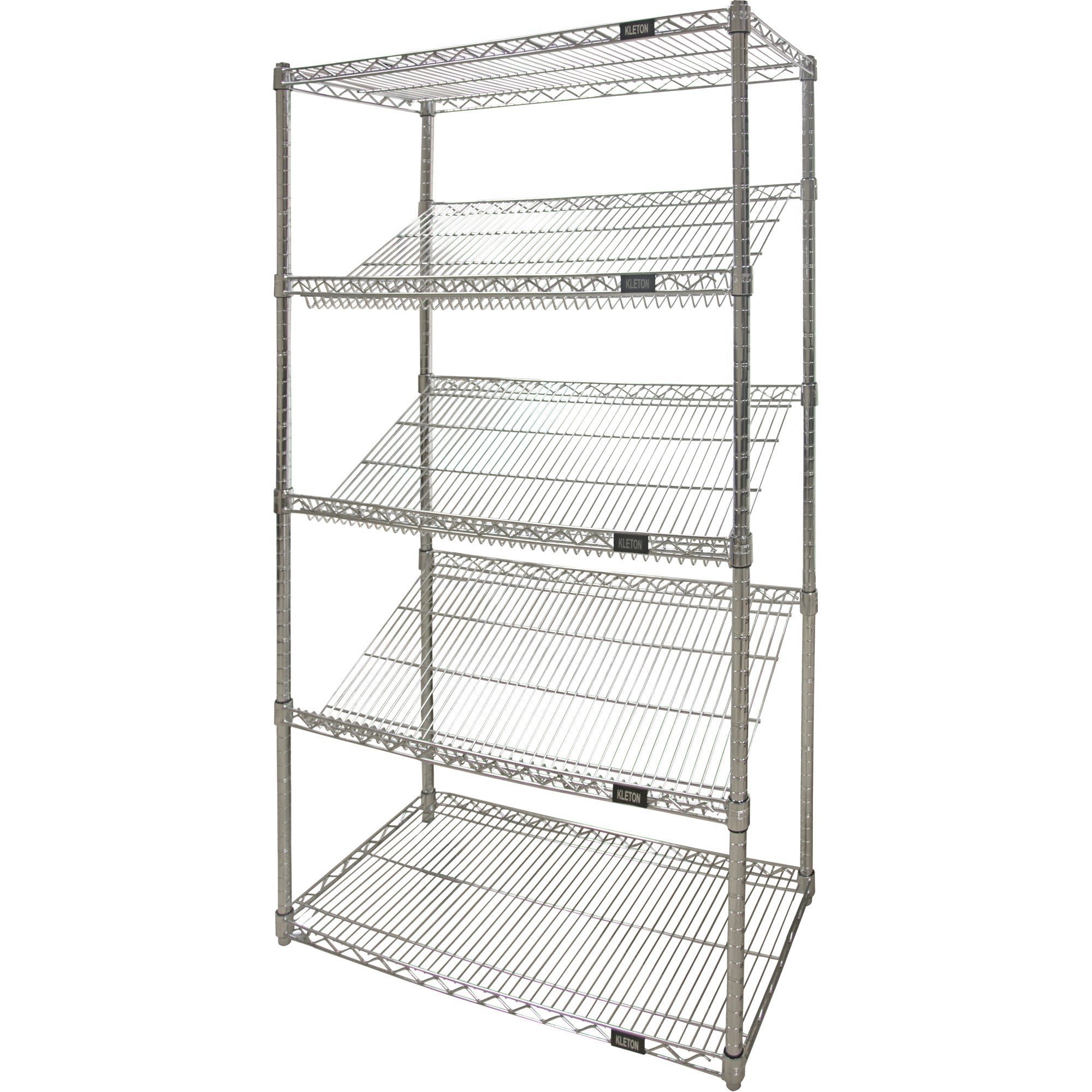 Slanted Wire Shelving Unit, 5 Tiers, 48