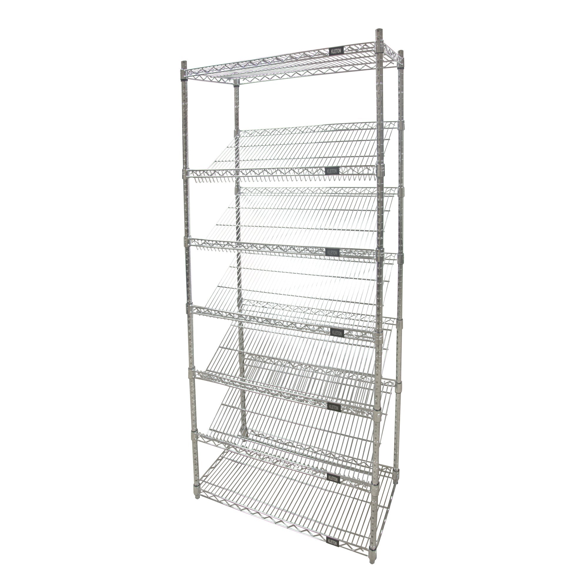 Slanted Wire Shelving Unit, 7 Tiers, 48