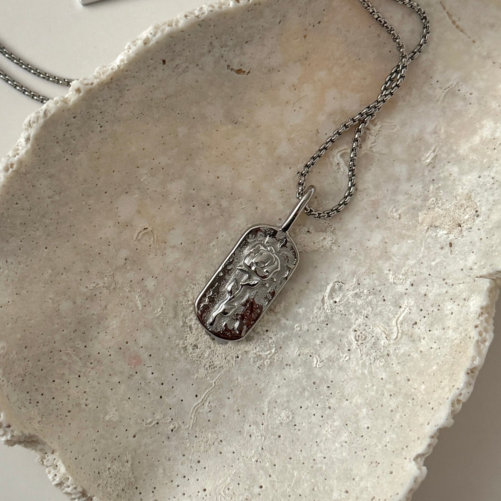 Rose Necklace- Silver