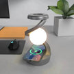 Rotating Moon Desk Night Light Wireless Phone Charging LED Night Light Decorative Desktop Night Lamp Motion Sensor Night Light