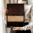 Rothko Style Abstract Art Print: Beige, Brown, Black Colour Field