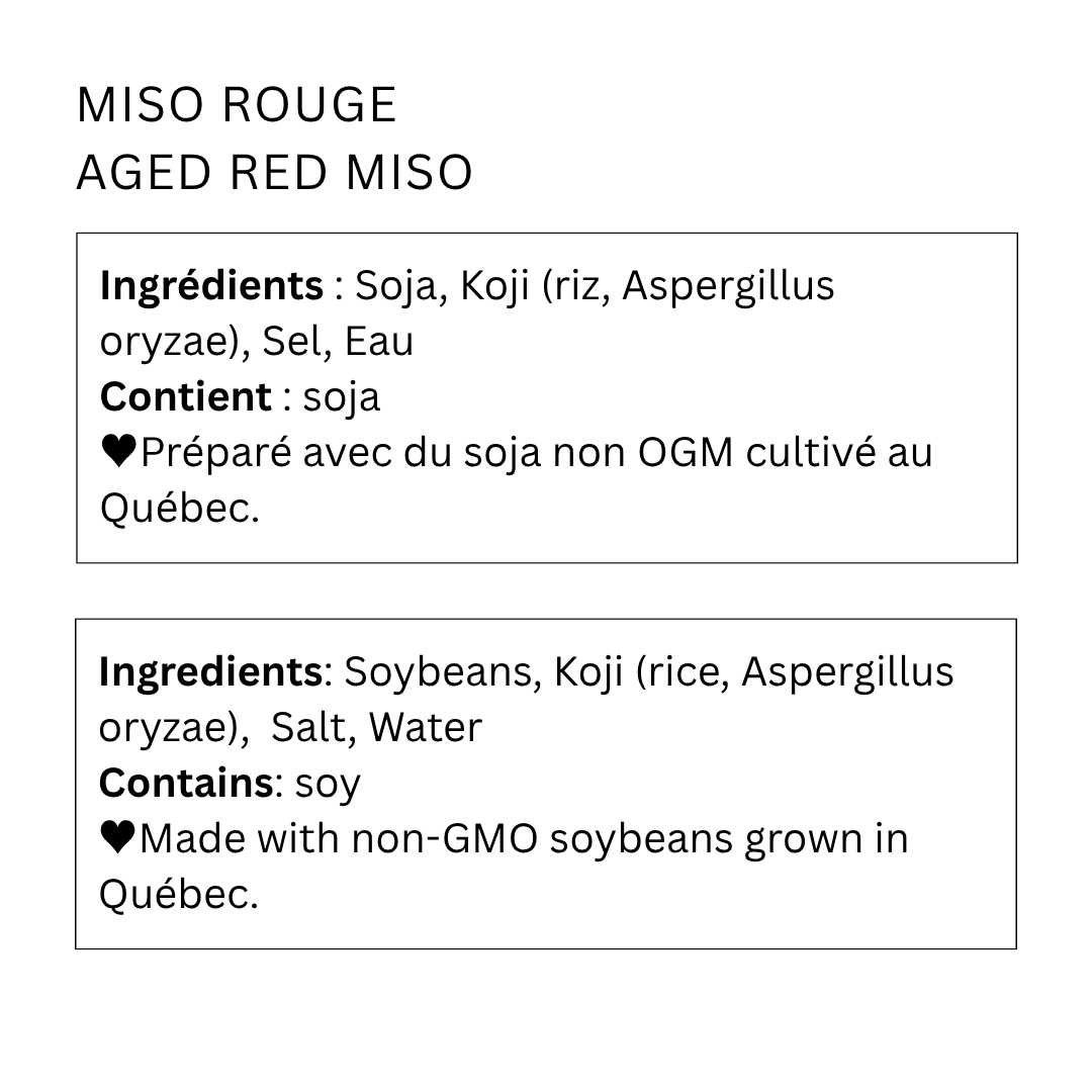 Artisanal Miso Rouge (aged miso/miso vieilli)