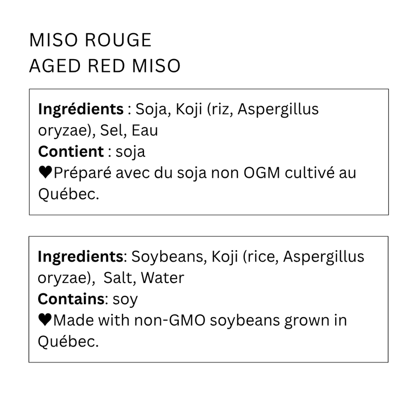 Artisanal Miso Rouge (aged miso/miso vieilli)