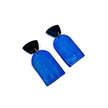 Bold Two-Tone Geometric Earrings, Post or Clip On – 