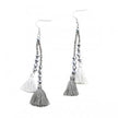 Double Tassel Crystal Drop Earring
