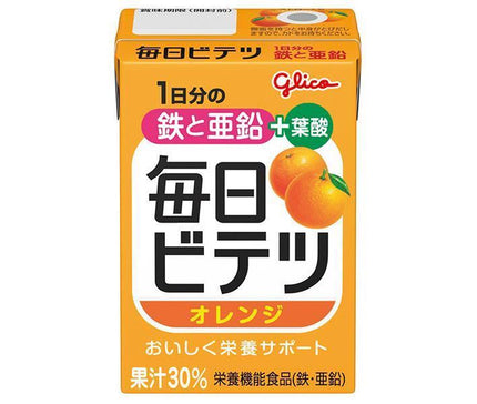 Ezaki Glico Daily Bitetsu Orange 100ml paper pack x 15 bottles 