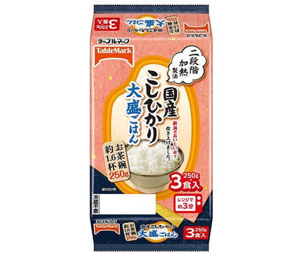 Table Mark Japanese Koshihikari Large Rice 3 Meal Pack (250g x 3 meals) x 8 bags 