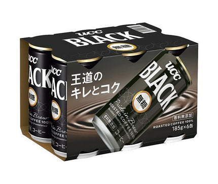 UCC BLACK(ブラック) 無糖(6缶パック) 185g缶×30(6×5)本入