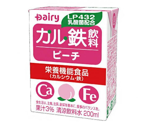 Minami Nippon Dairy Cooperative Dairy Cal Iron Drink Peach 200ml Paper Pack x 18 Bottles 
