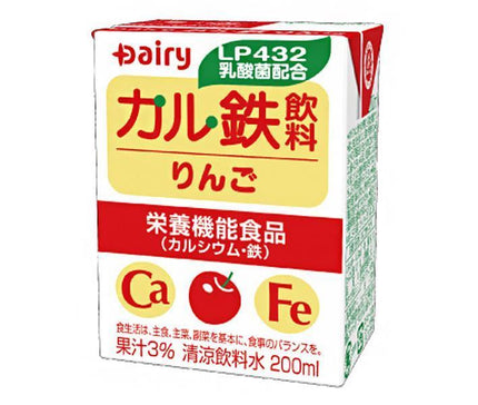 南日本酪農協同 デーリィ カル鉄飲料 りんご 200ml紙パック×18本入