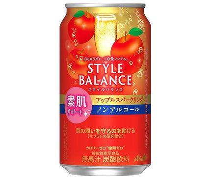 Asahi Beverages Style Balance Bare Skin Support Apple Sparkling [Aliments avec allégations fonctionnelles] Boîte de 350 ml x 24 pièces 