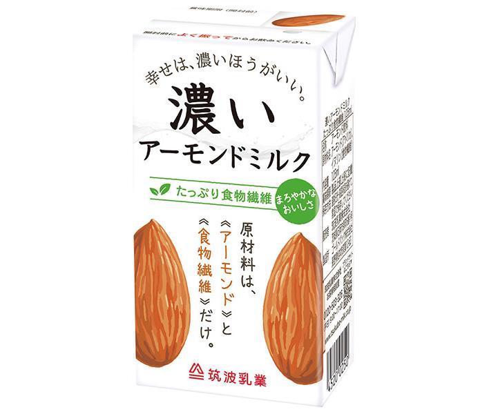 Tsukuba Dairy Products Dark Almond Milk Plenty of Dietary Fiber 125ml Paper Pack x 15 Pieces [Shipped in Japan]