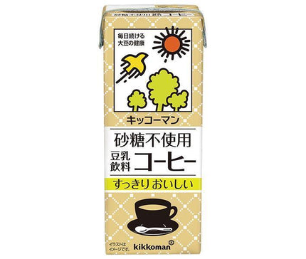 Kikkoman Boisson au lait de soja sans sucre Café 200 ml paquet papier x 18 bouteilles 