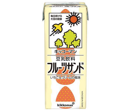 Kikkoman Soy Milk Drink Fruit Sandwich 200ml Paper Pack x 18 