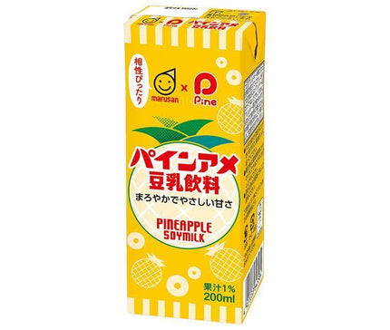 マルサンアイ 豆乳飲料 パインアメ 200ml紙パック×24本入