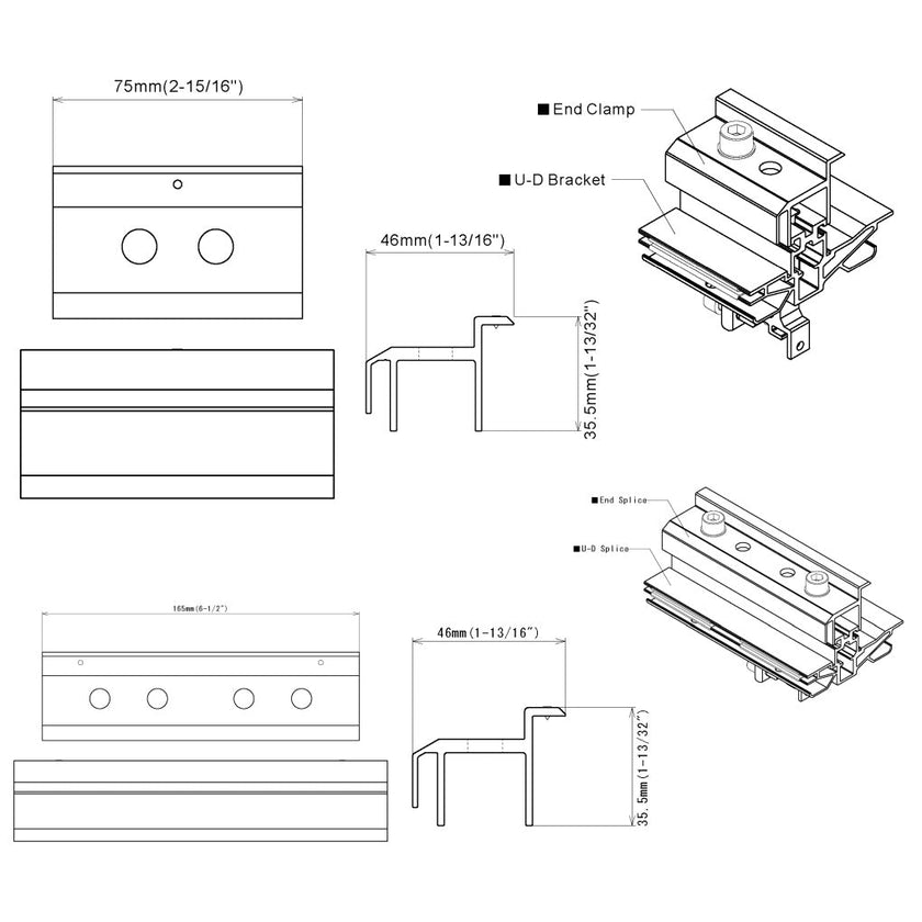 Rail-less Solar Rack End Clamp