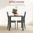 Zaya 3-Piece Rectangular Glass Dining Set for Small Spaces-Grey