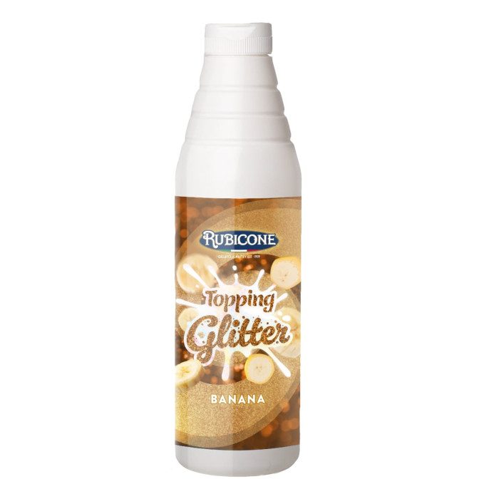 Banana Glitter Topping - 1 KG Squeeze Bottle - Rubicone Canada - Ships Free Within Canada on Orders Above CAD $199