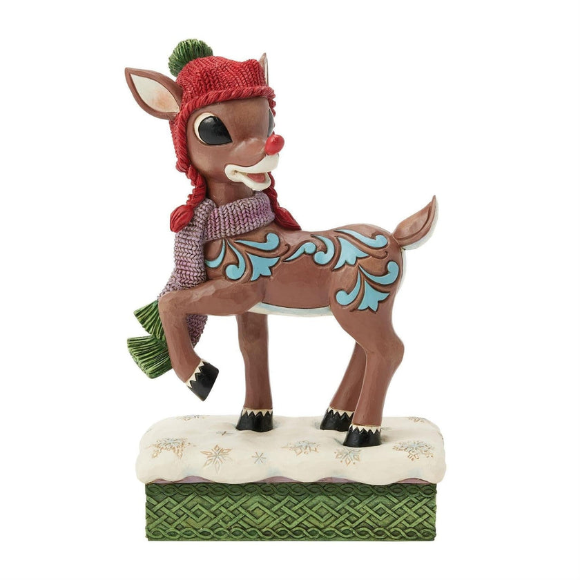 Rudolph the Red Nose Reindeer - Rudolph with Knit Hat Jim Shore