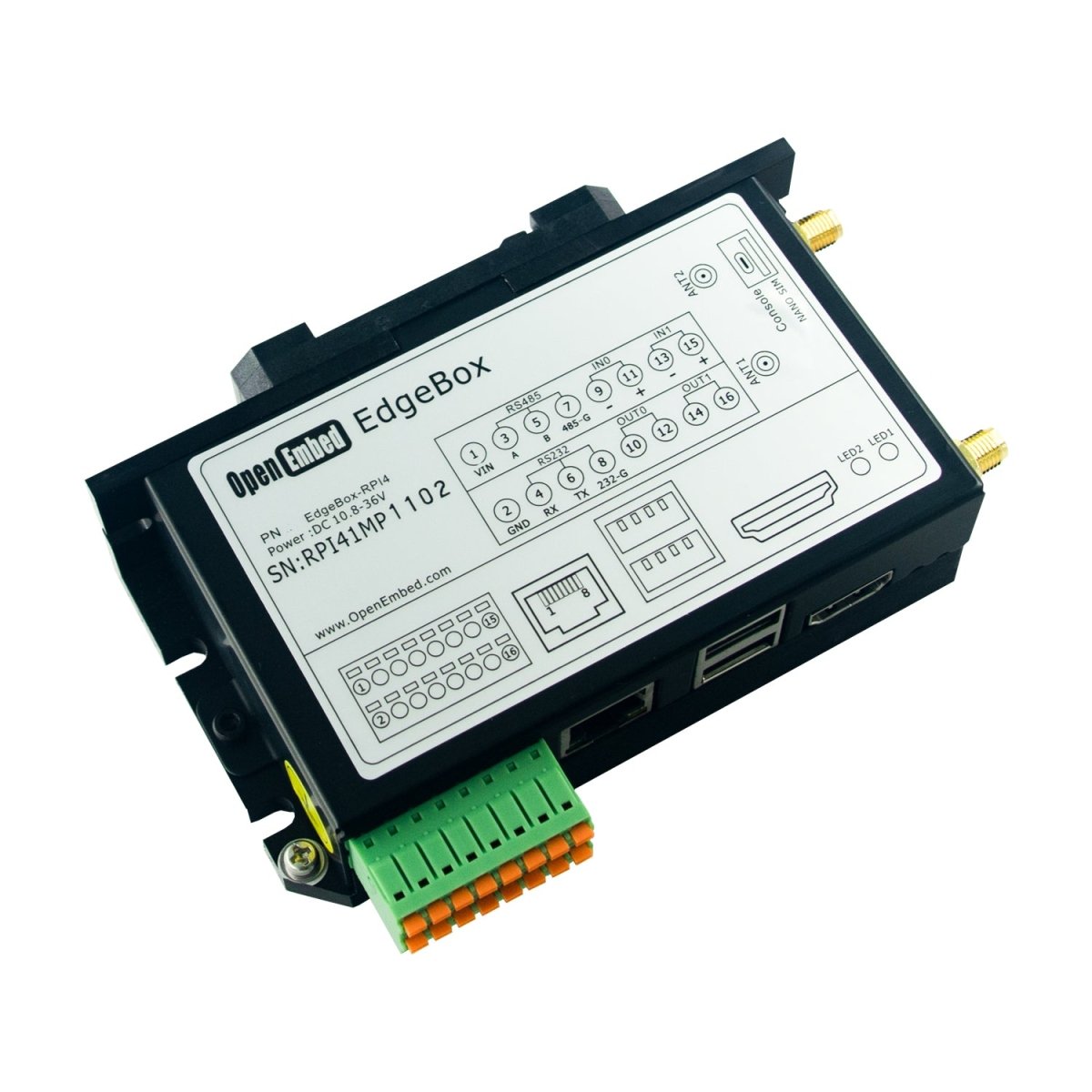 Rugged Fanless Edge Computing Controller with Raspberry Pi (USED)