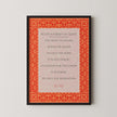 Rumi - Journey of Quest PRINT | Red Inspirational Quote Poetry Poster (available handframed or unframed)