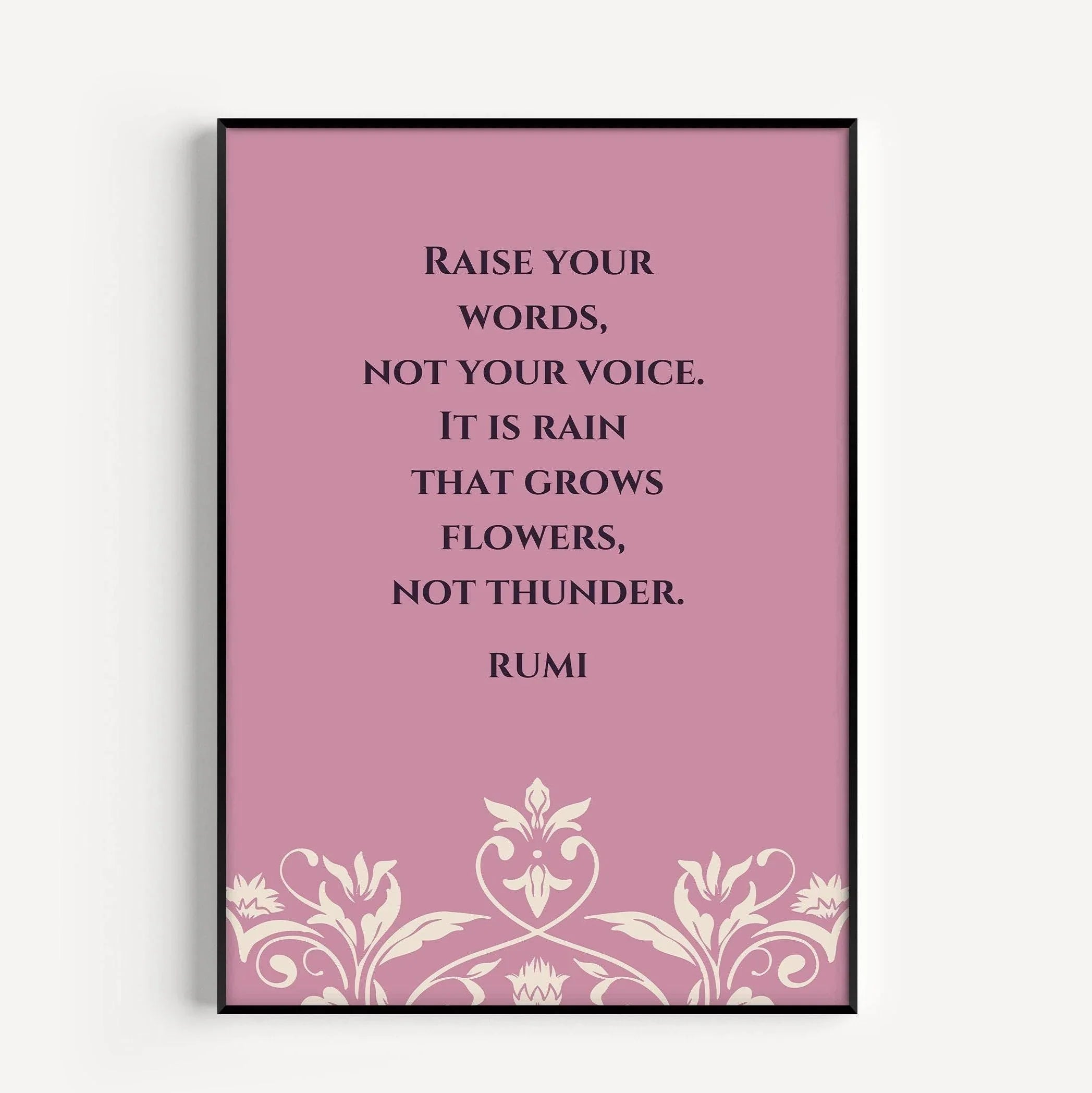 Rumi Quote Art Print: Lilac Poetry Poster