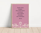 Rumi Quote Art Print: Lilac Poetry Poster