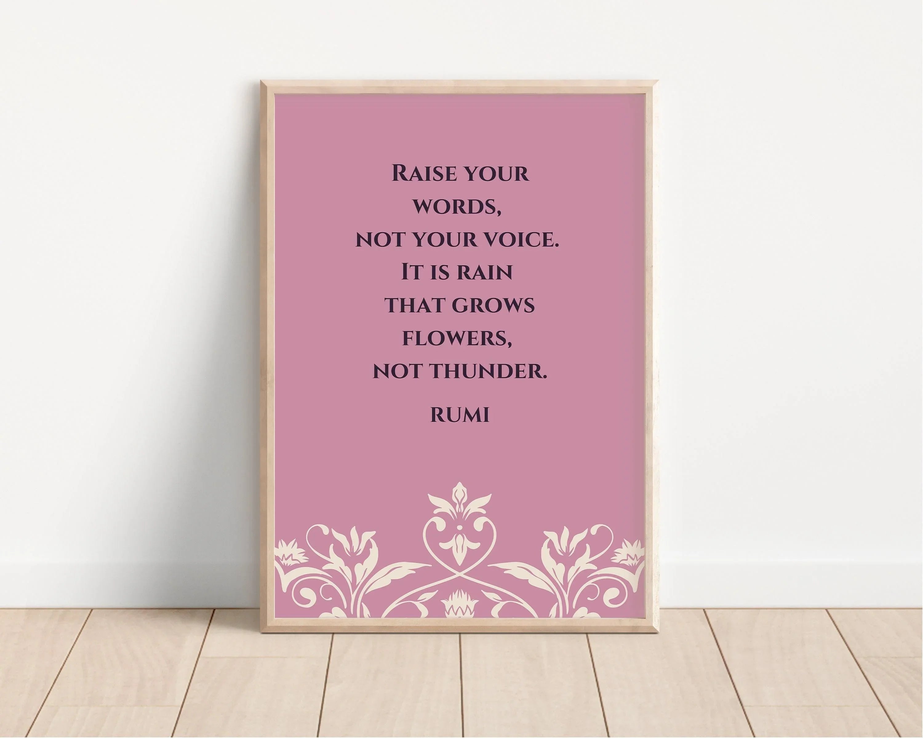 Rumi Quote Art Print: Lilac Poetry Poster