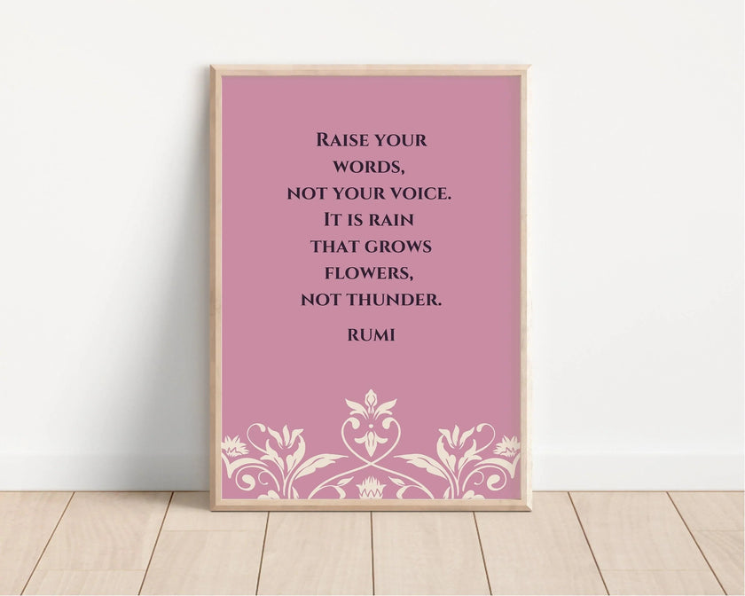 Rumi Quote Art Print: Lilac Poetry Poster